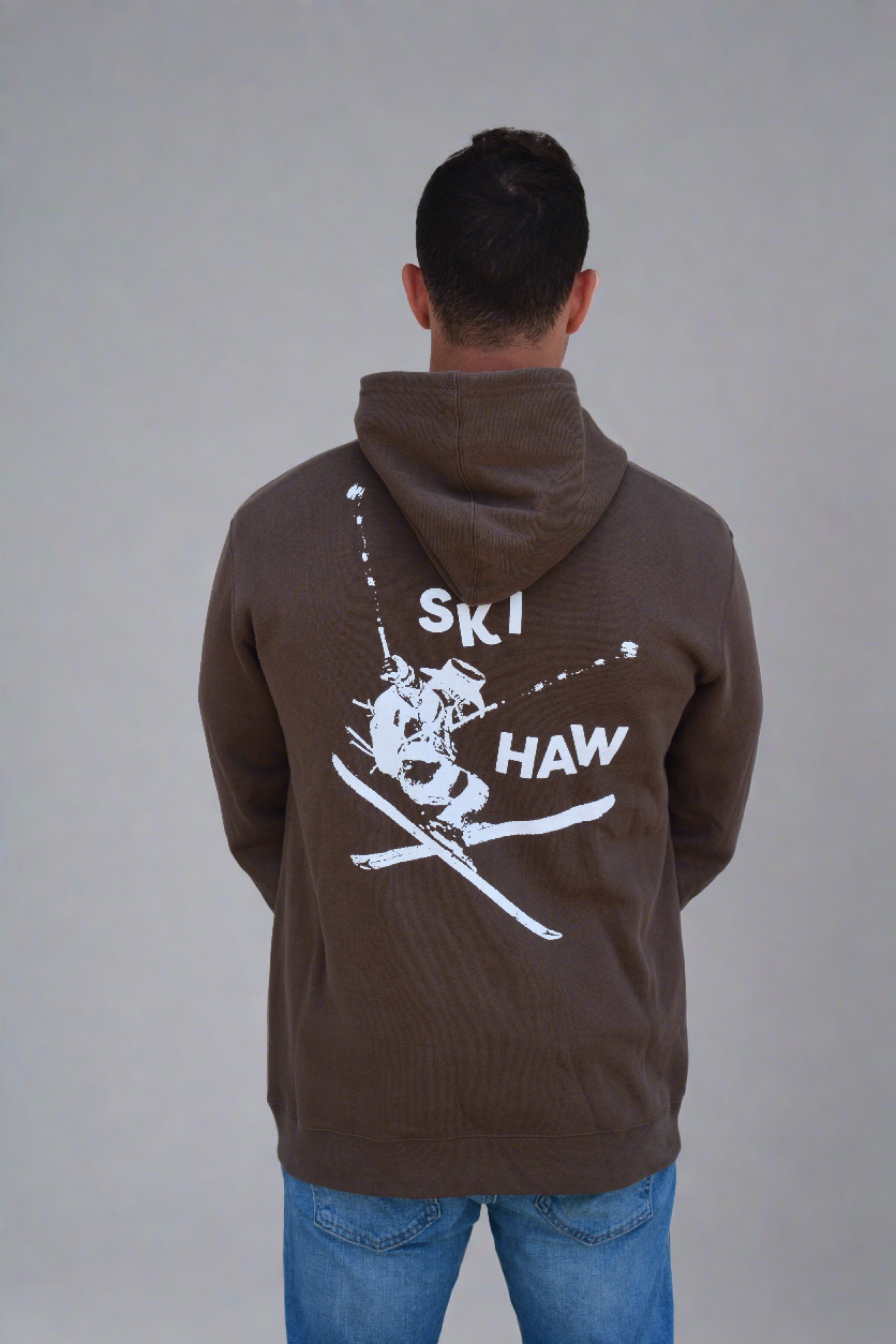 "Ski Haw Topanga Ranch" Hoodie - Western Amaretto Brown