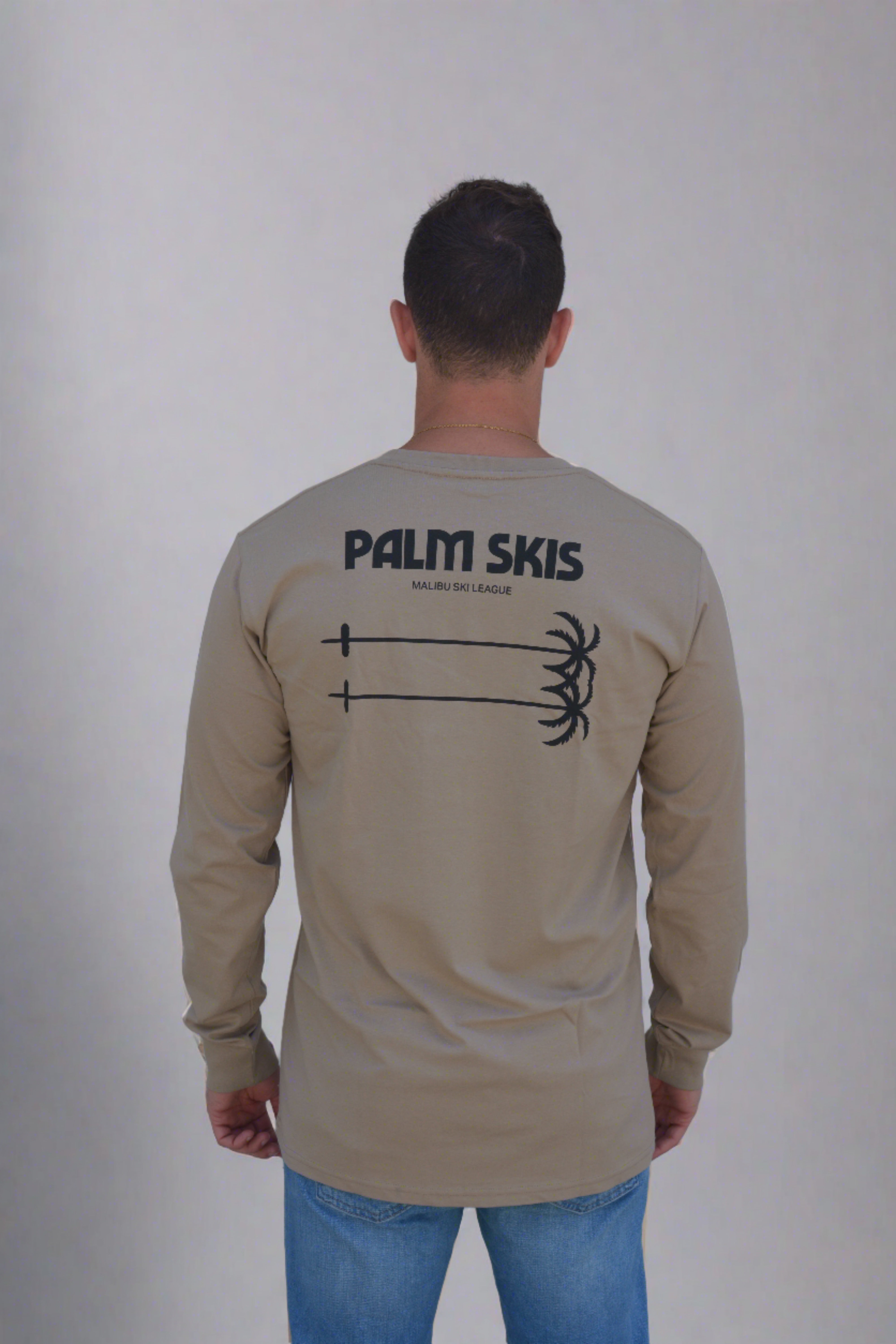 "Palm Skis" Long Sleeve Tee - Sand