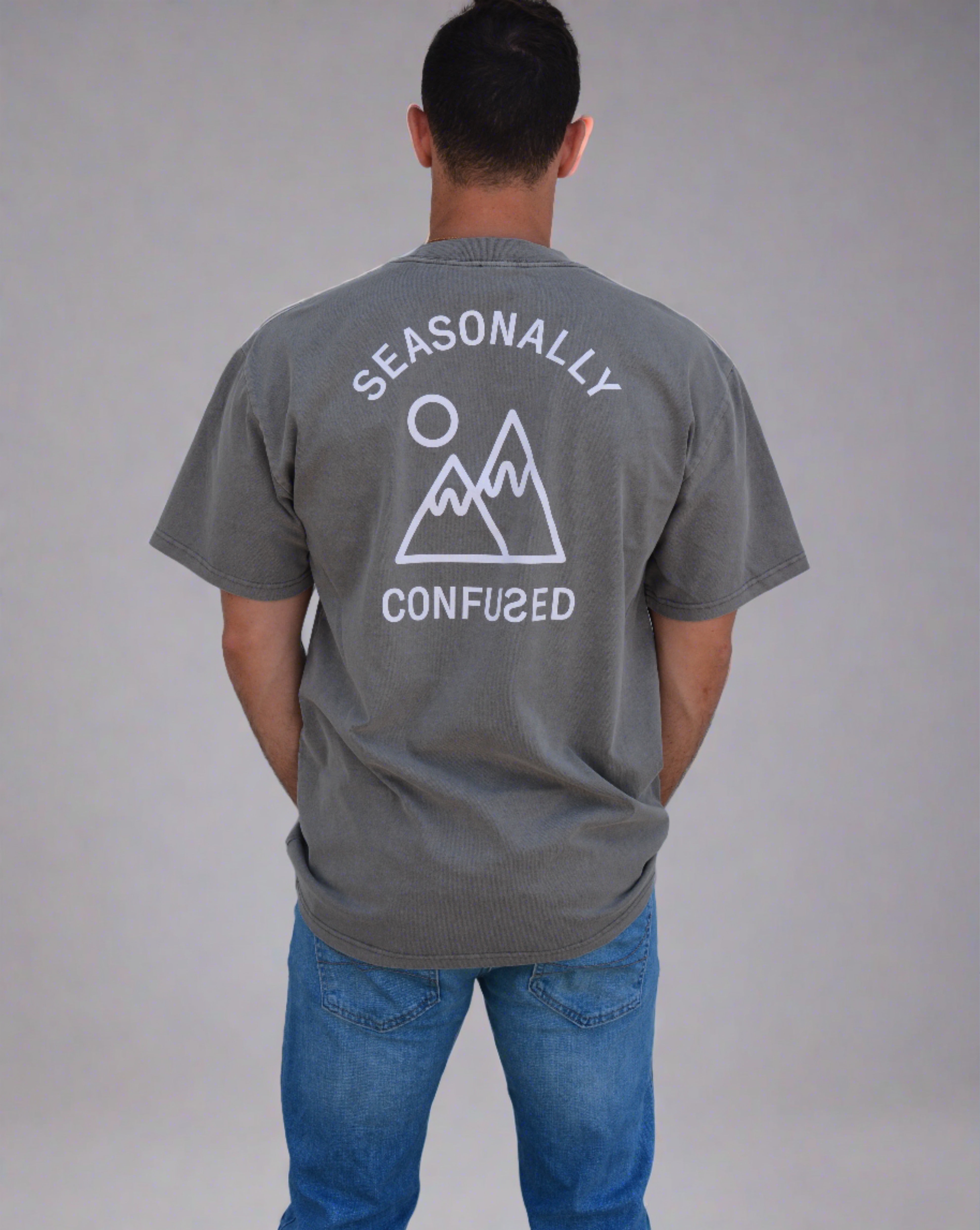 "Mount Malibu" Seasonally Confused Heavy Tee - Faded Grey