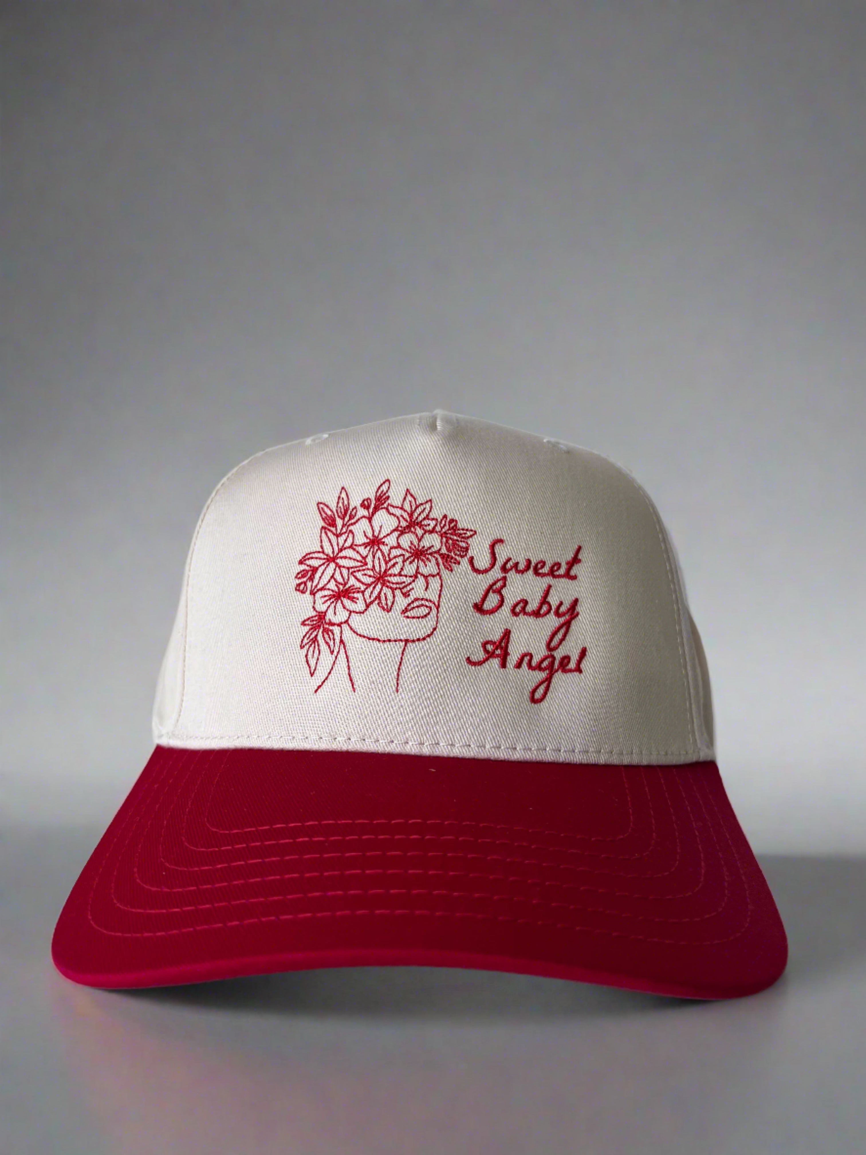 The 'Sweet Baby Angel' Hat - French Vanilla/Rose