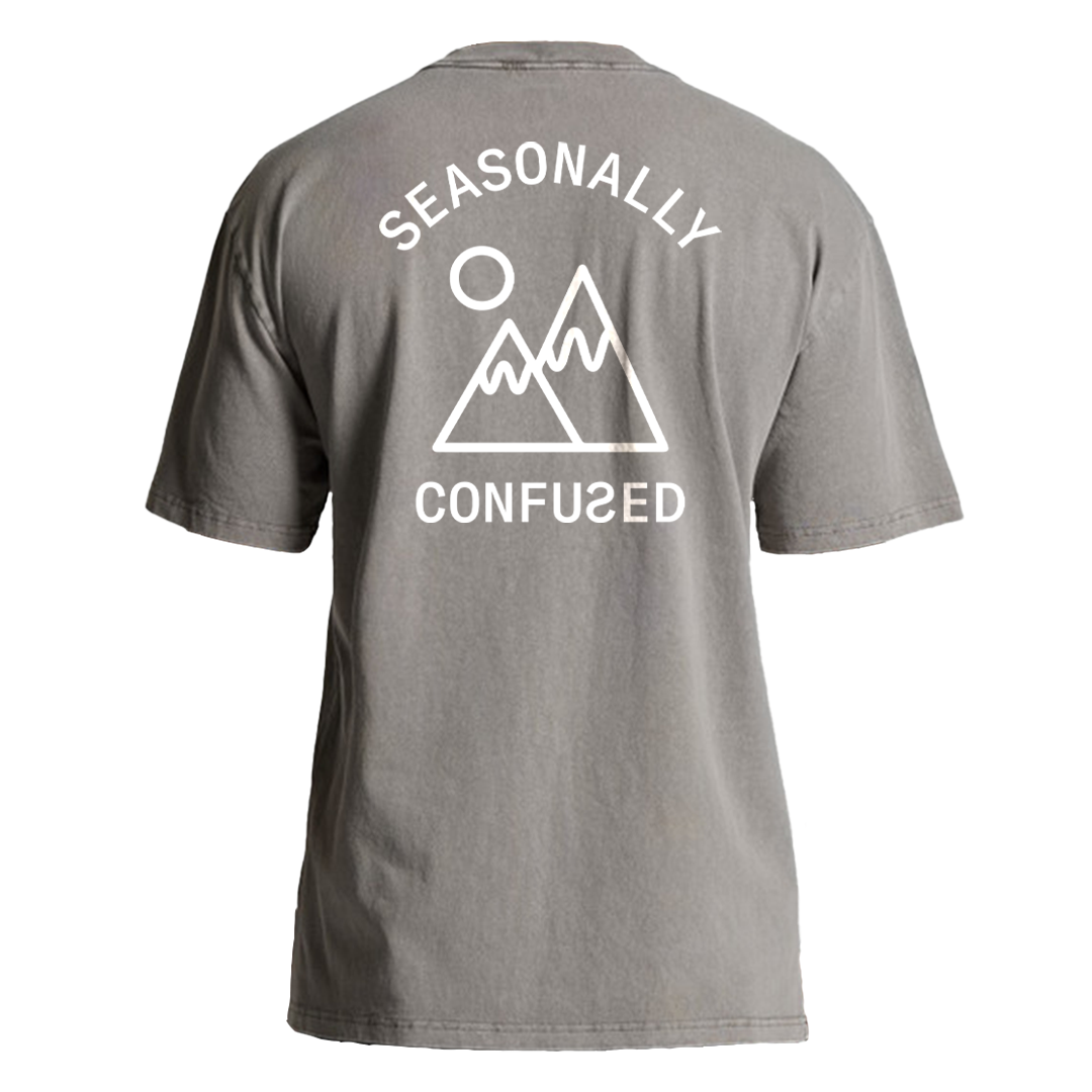 "Mount Malibu" Seasonally Confused Heavy Tee - Faded Grey