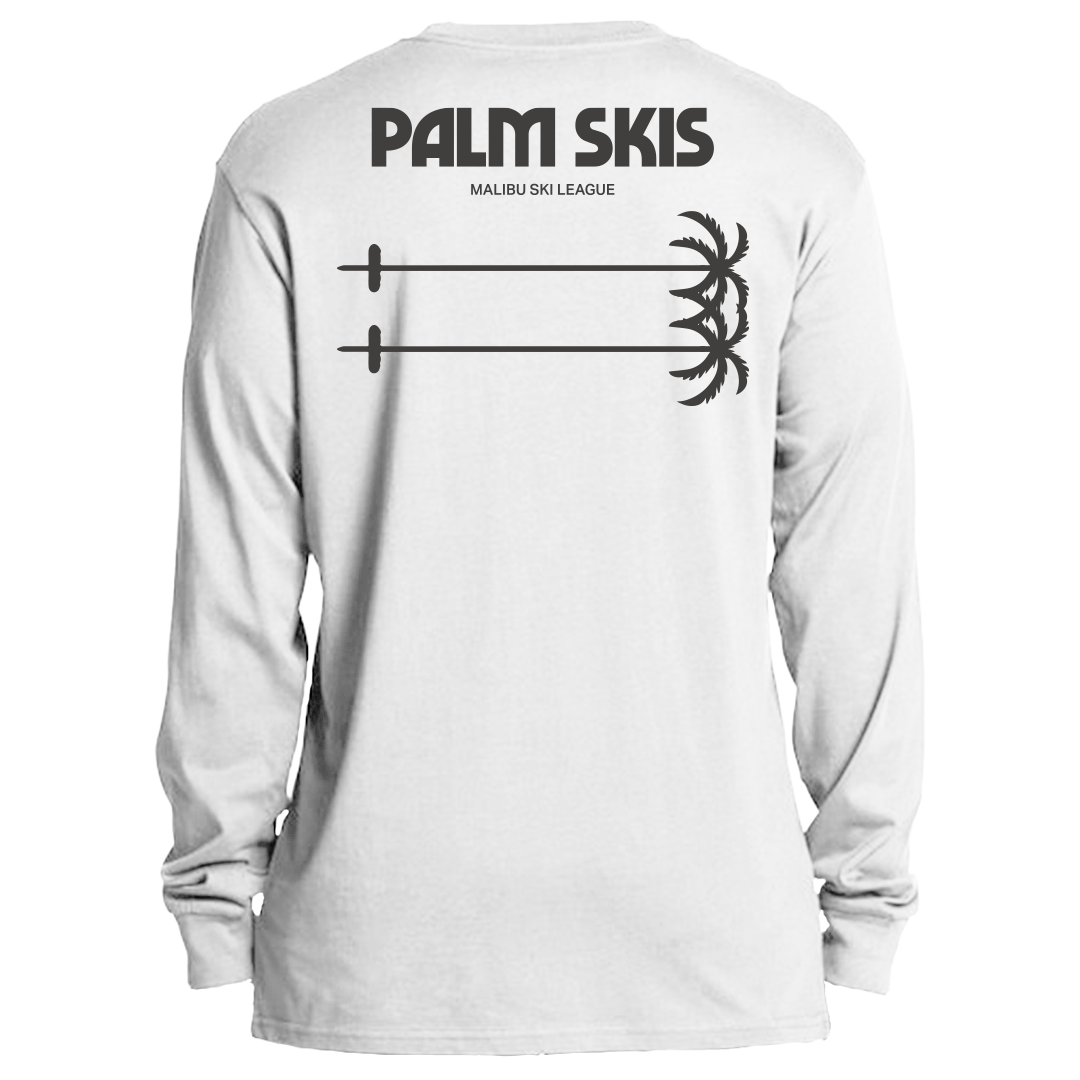 "Palm Skis" Long Sleeve Tee - Bright White