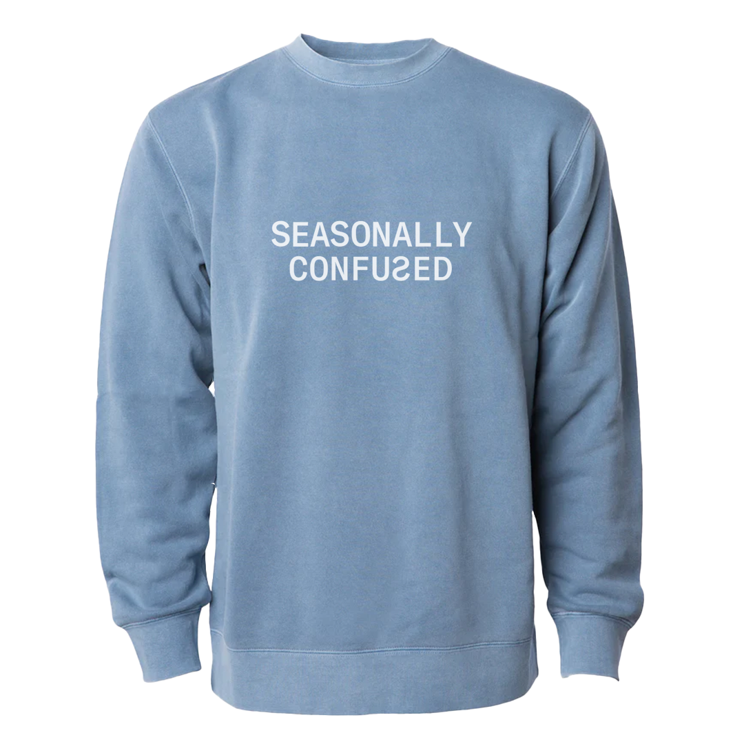 "Seasonally Confused" Crew - Summer Sky Blue